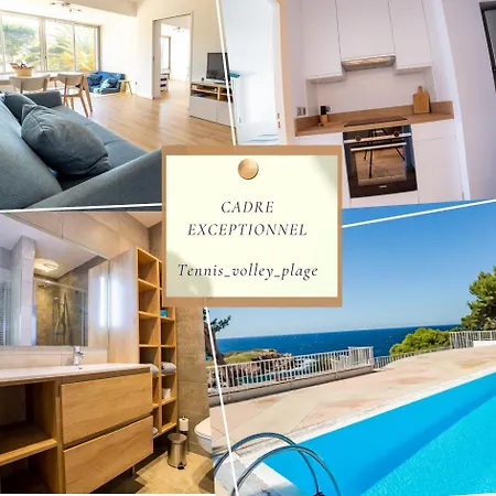 Cadre Exceptionnel - Appt Classe 3 Entierement Climatise - Mer-piscine-tennis Appartement Bandol